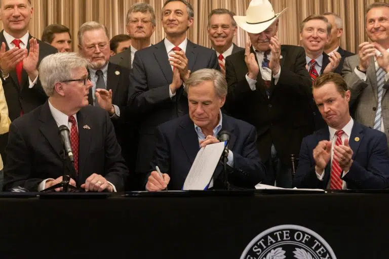 Governor Greg Abbott signs permitless carry into law on June 17th 2021