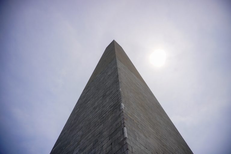 The Washington Monument as seen from below