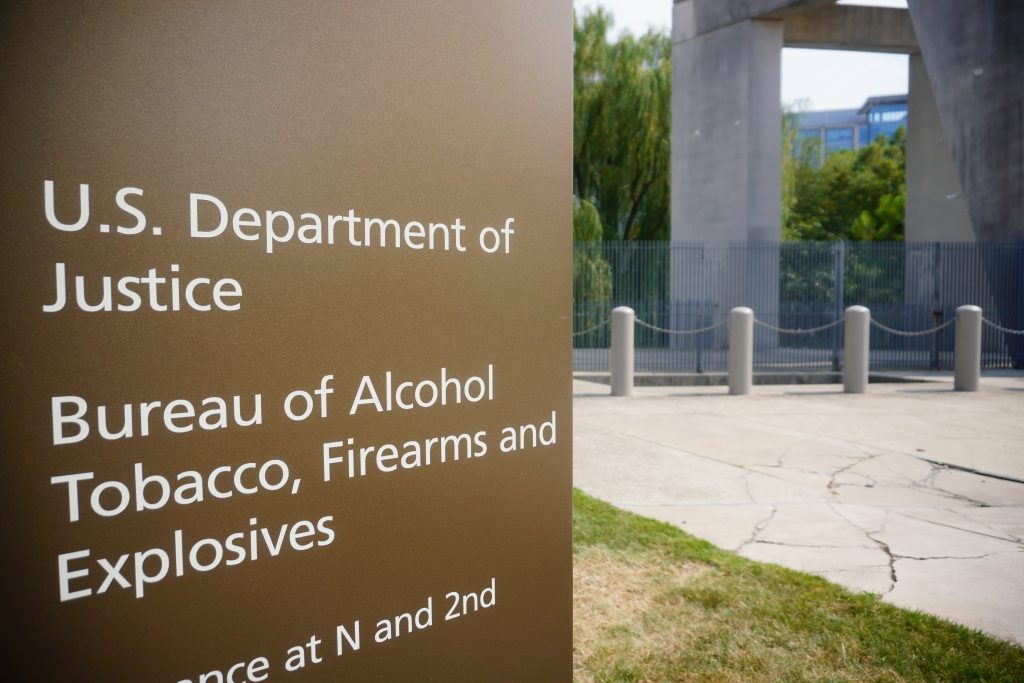 A sign outside the headquarters of the ATF