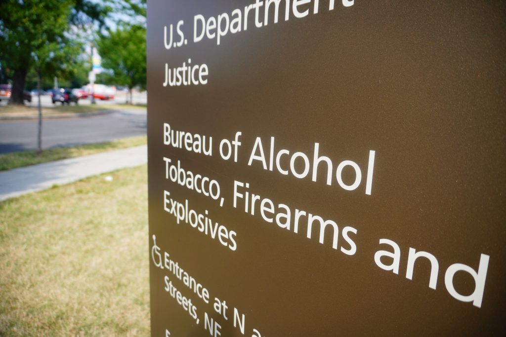 A sign outside the headquarters of the ATF