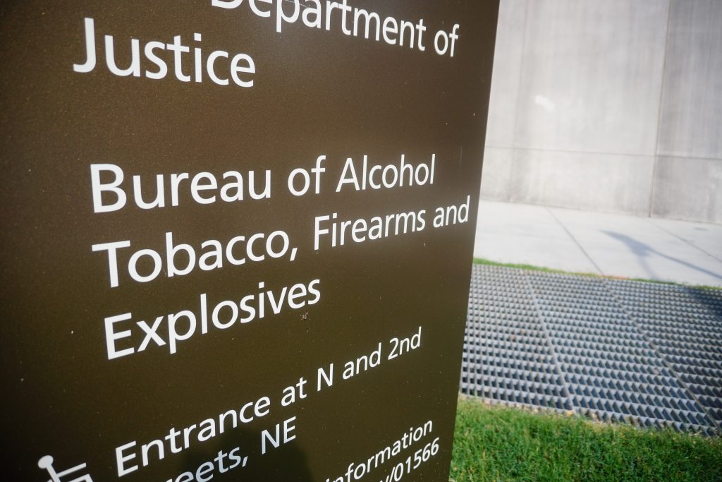 A sign outside the headquarters of the ATF