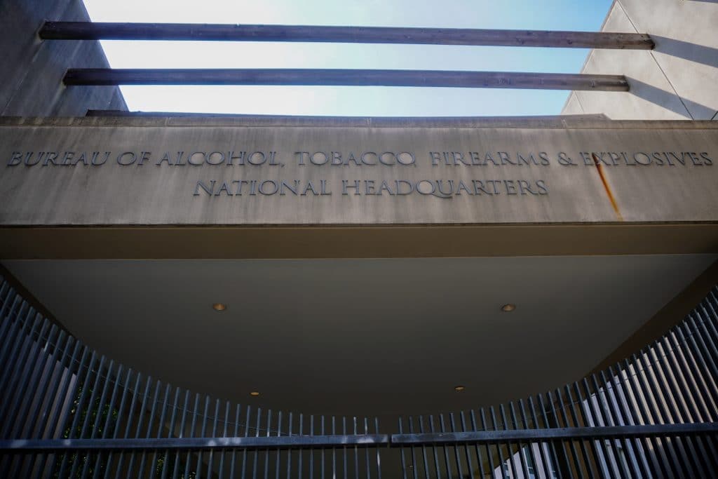 The entrance to the national headquarters of the ATF