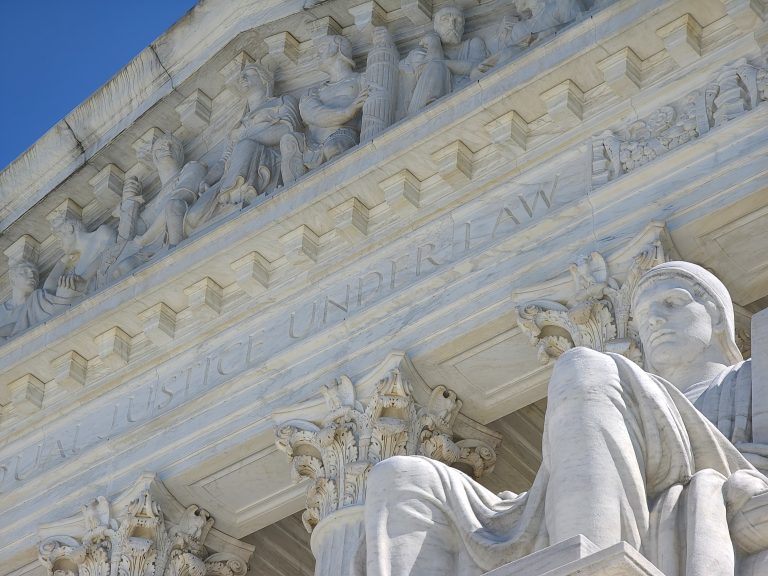 The Authority of Law statue and the Supreme Court in Washington, D.C.