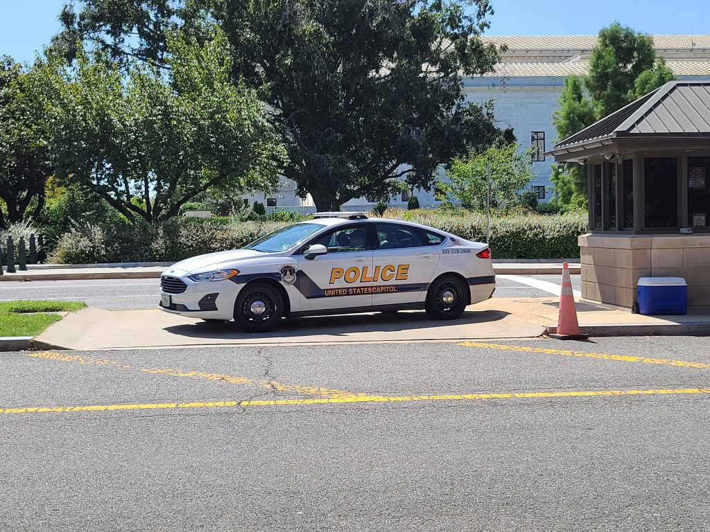 A Capitol Police patrol car parked on Capitol Hill in Washington, D.C.