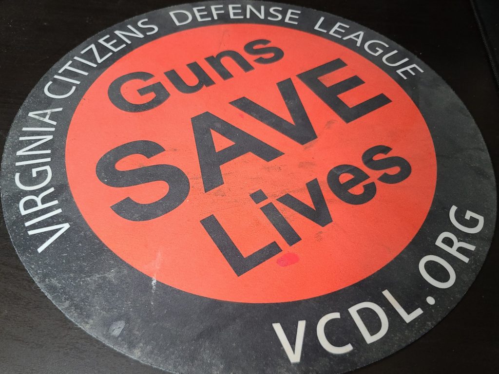A Virginia Citizens Defense League gun cleaning mat