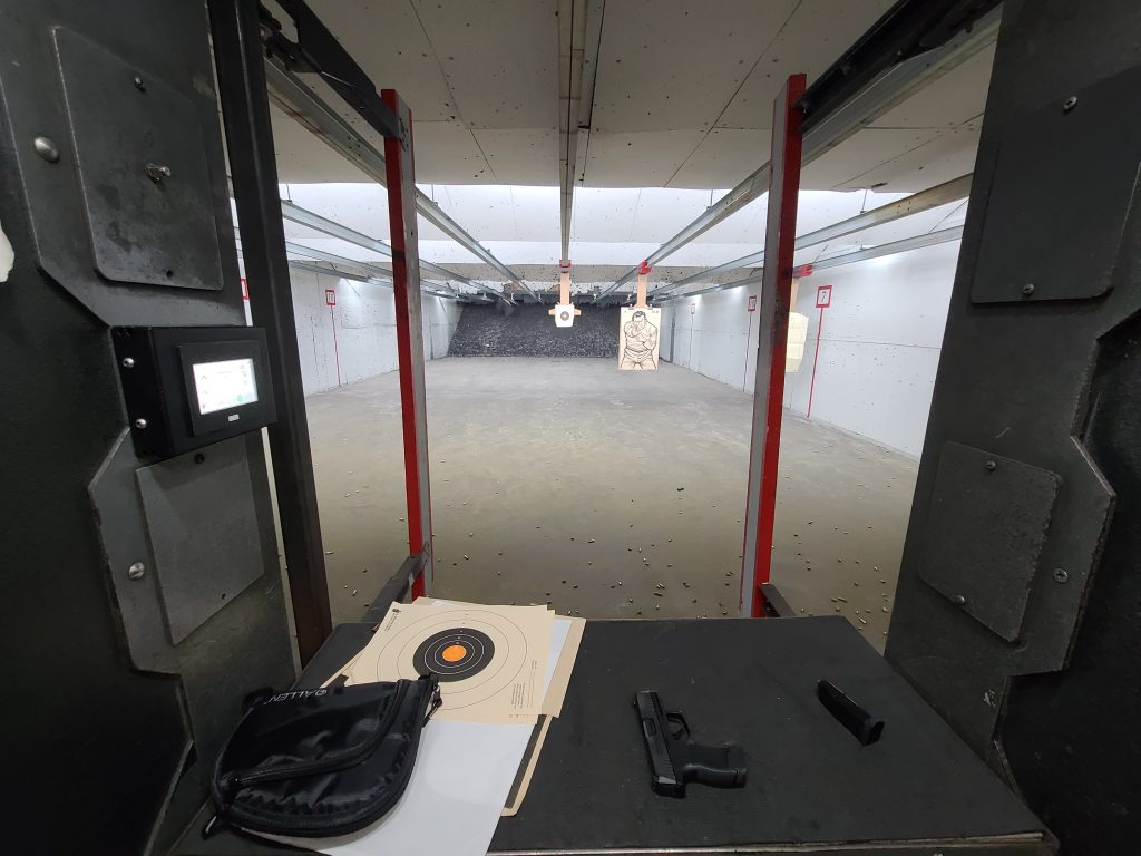 Guns on a shooting range 