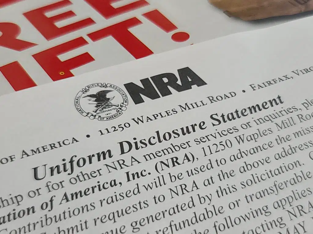 A disclosure from an NRA fundraising letter