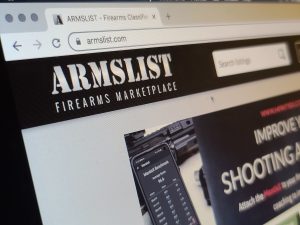 The homepage of Armslist in December, 2021