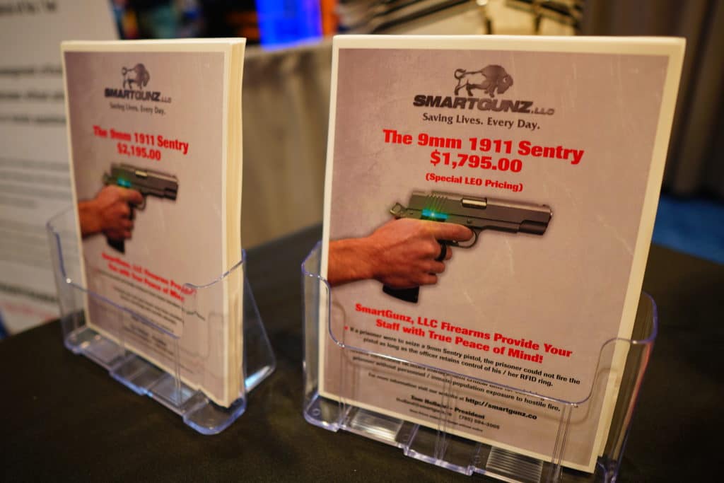 Pamphlets display the planned retail price for the Smartgunz pistol