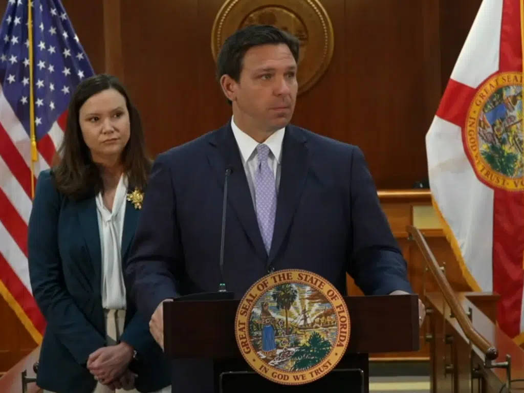 Republican Governor Ron DeSantis announces his call for a special session of the 2022 Florida legislative season