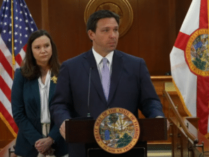 Republican Governor Ron DeSantis announces his call for a special session of the 2022 Florida legislative season