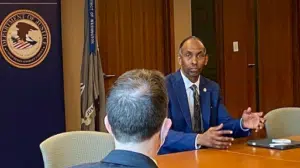 Former ATF Acting Director Marvin Richardson speaks with staff at Western Washington's U.S. Attorney's Office