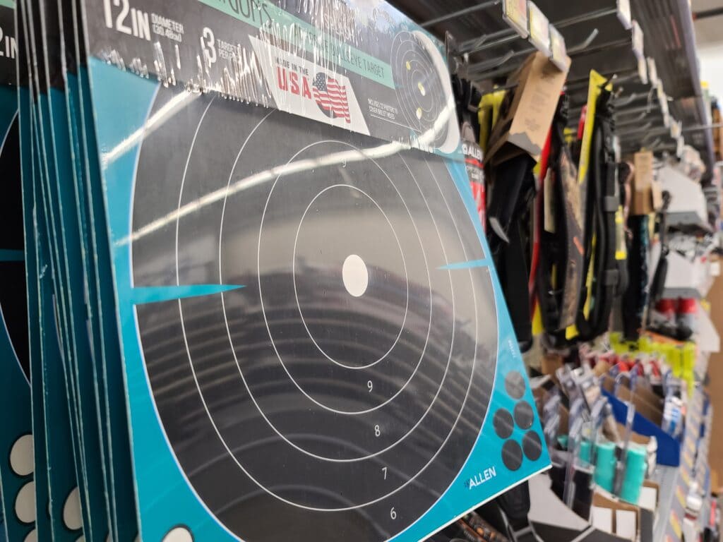 A blue target on sale at a West Virginia Walmart in May 2022