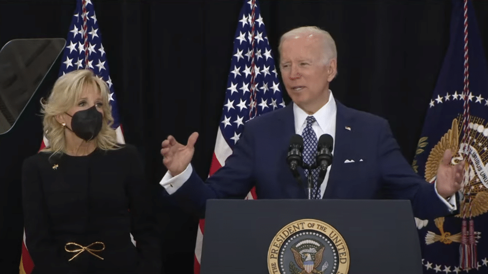 President Joe Biden speaks to families of the Buffalo shooting victims on May 17th, 2022