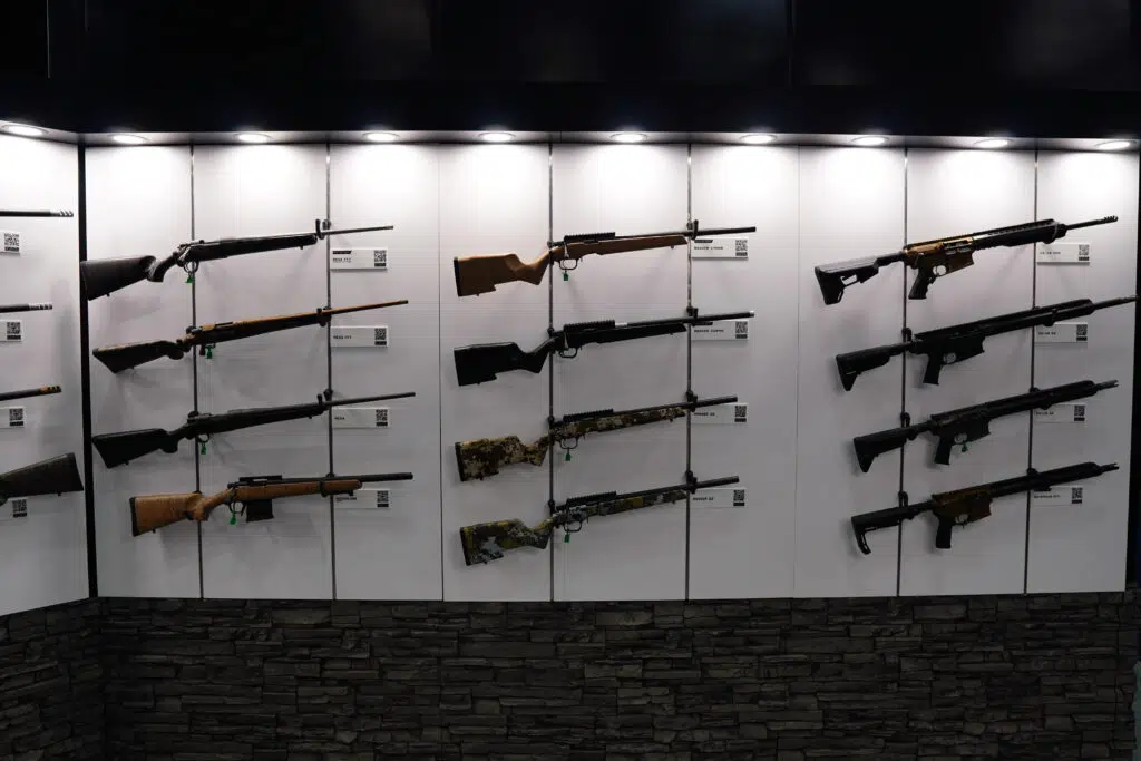 Rifles on display at the 2022 NRA Annual Meeting