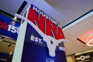 Huston '22 NRA sign at the 2022 NRA Annual Meeting