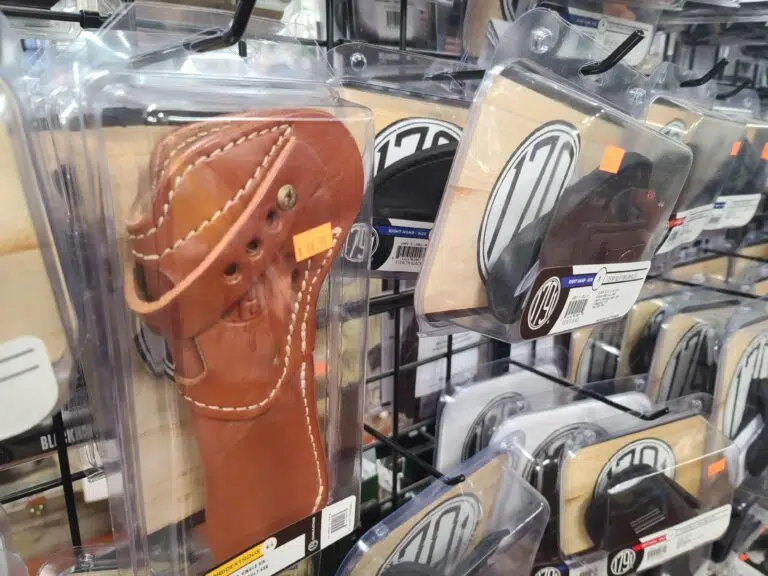 Concealed carry holsters on sale at a Virginia gun store in July 2022