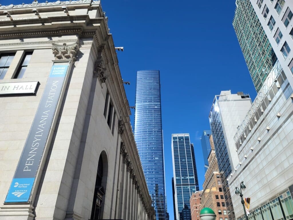 A view of midtown Manhattan from Penn Station in New York City