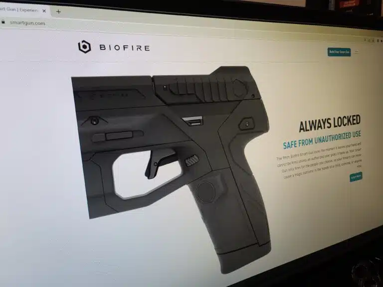 The website for smart gun maker Biofire