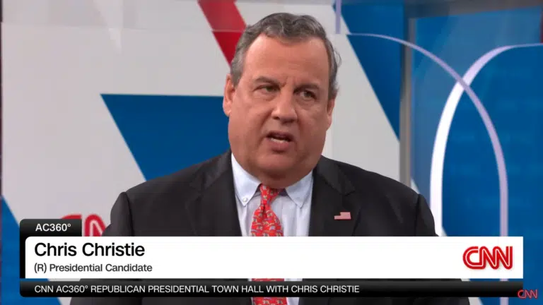Chris Christie speaks at a CNN town hall on June 12th, 2023