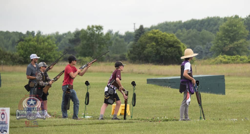 Shooters stand at the line ready to compete at the 2023 USACTL Nationals