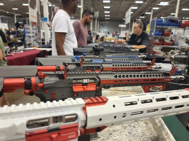 AR-15s on sale at a Northern Virginia gun show in July 2023