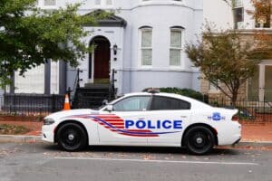 A Metropolitan Police Department cruiser parked in Washington, D.C.
