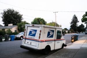 A United States Postal van