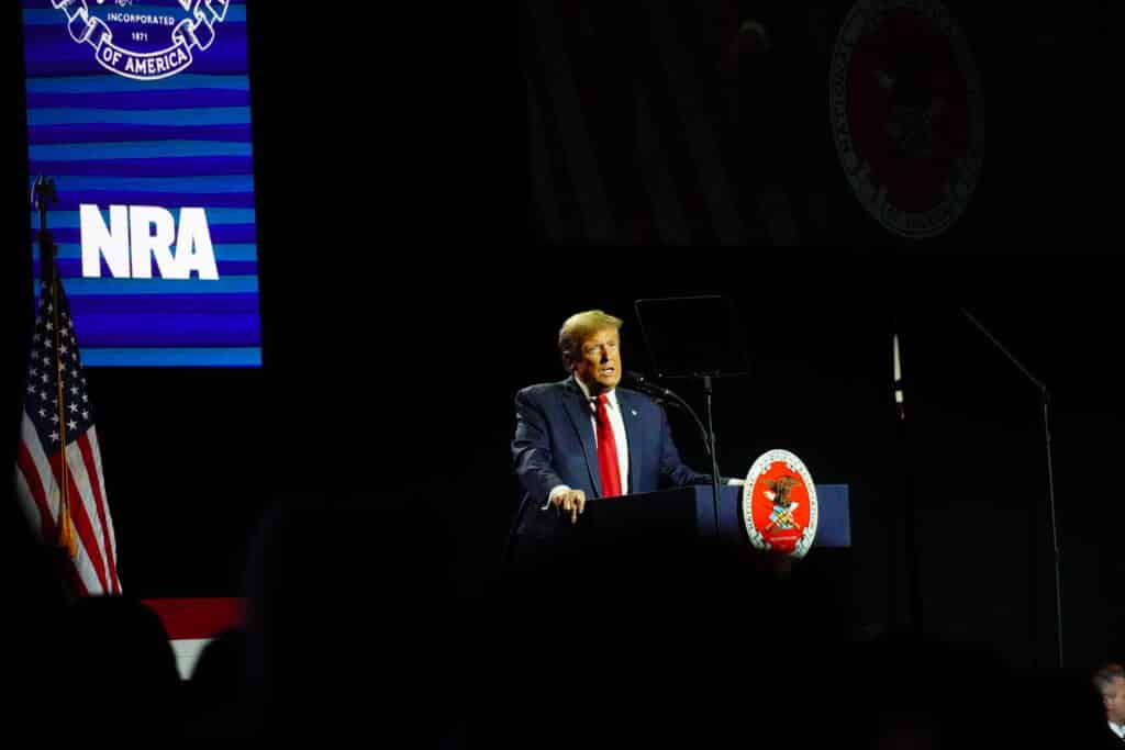 Former President Donald Trump speaks at the 2024 NRA Great American Outdoor Show